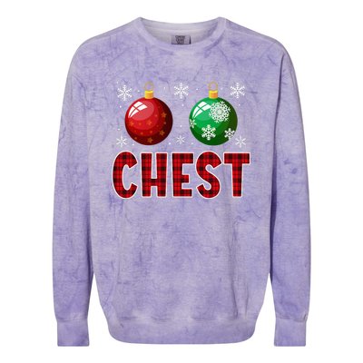 Chest Nuts Matching Chestnuts Funny Christmas Couples Xmas Colorblast Crewneck Sweatshirt