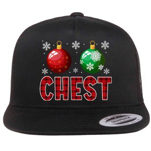 Chest Nuts Matching Chestnuts Funny Christmas Couples Xmas Flat Bill Trucker Hat