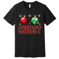 Chest Nuts Matching Chestnuts Funny Christmas Couples Xmas Premium T-Shirt