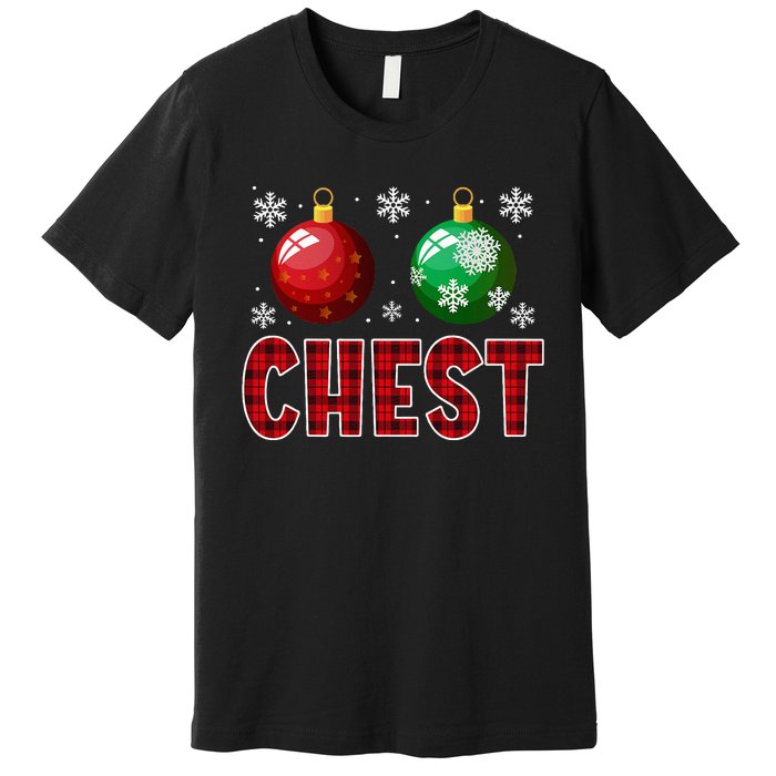 Chest Nuts Matching Chestnuts Funny Christmas Couples Xmas Premium T-Shirt