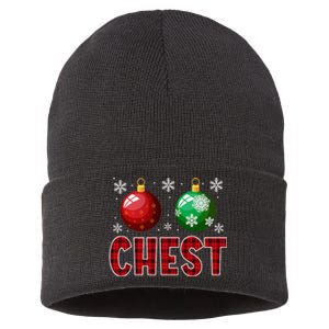 Chest Nuts Matching Chestnuts Funny Christmas Couples Xmas Sustainable Knit Beanie