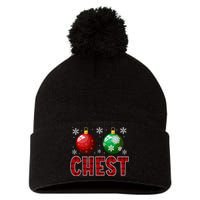 Chest Nuts Matching Chestnuts Funny Christmas Couples Xmas Pom Pom 12in Knit Beanie