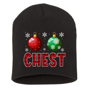 Chest Nuts Matching Chestnuts Funny Christmas Couples Xmas Short Acrylic Beanie