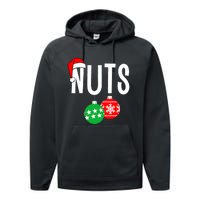 Chest Nuts Matching Chestnuts Funny Christmas Couples Nuts Performance Fleece Hoodie