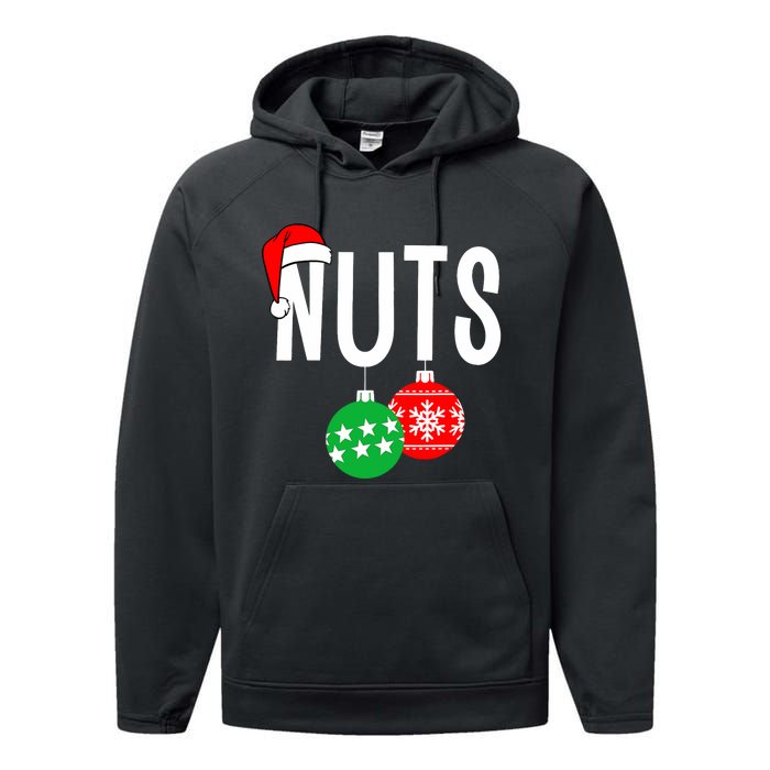 Chest Nuts Matching Chestnuts Funny Christmas Couples Nuts Performance Fleece Hoodie