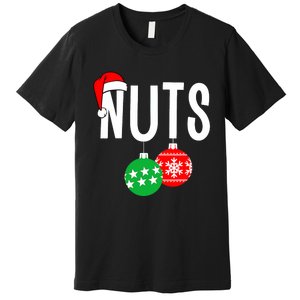 Chest Nuts Matching Chestnuts Funny Christmas Couples Nuts Premium T-Shirt