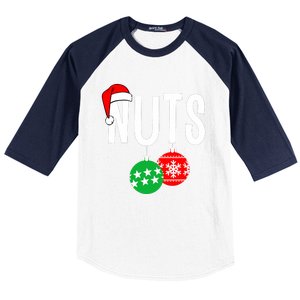 Chest Nuts Matching Chestnuts Funny Christmas Couples Nuts Baseball Sleeve Shirt