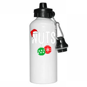 Chest Nuts Matching Chestnuts Funny Christmas Couples Nuts Aluminum Water Bottle