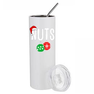 Chest Nuts Matching Chestnuts Funny Christmas Couples Nuts Stainless Steel Tumbler