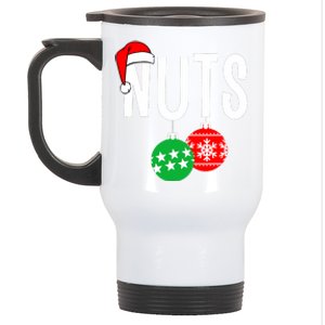 Chest Nuts Matching Chestnuts Funny Christmas Couples Nuts Stainless Steel Travel Mug