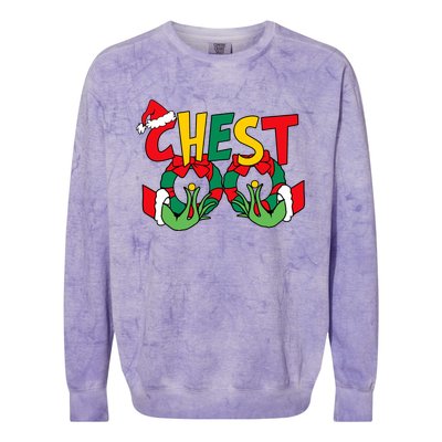 Chest Nuts Matching Chestnuts Funny Christmas Couples Nuts Colorblast Crewneck Sweatshirt