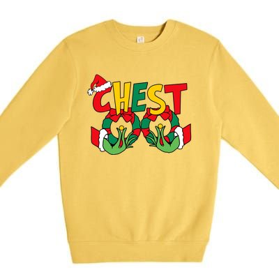 Chest Nuts Matching Chestnuts Funny Christmas Couples Nuts Premium Crewneck Sweatshirt