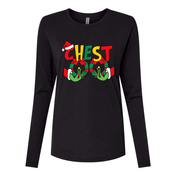 Chest Nuts Matching Chestnuts Funny Christmas Couples Nuts Womens Cotton Relaxed Long Sleeve T-Shirt