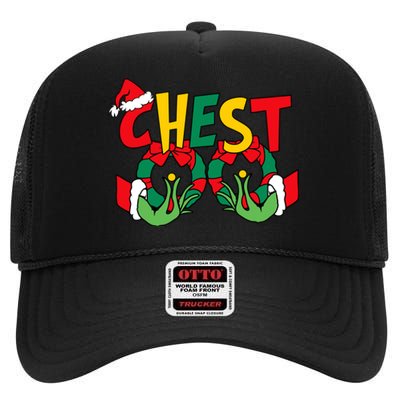 Chest Nuts Matching Chestnuts Funny Christmas Couples Nuts High Crown Mesh Back Trucker Hat