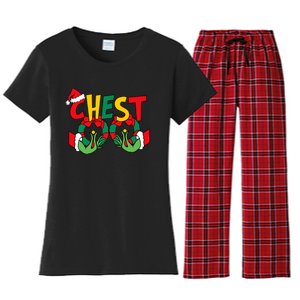 Chest Nuts Matching Chestnuts Funny Christmas Couples Nuts Women's Flannel Pajama Set