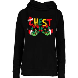 Chest Nuts Matching Chestnuts Funny Christmas Couples Nuts Womens Funnel Neck Pullover Hood