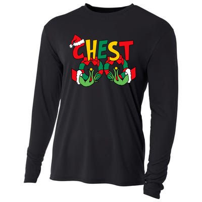 Chest Nuts Matching Chestnuts Funny Christmas Couples Nuts Cooling Performance Long Sleeve Crew