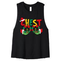 Chest Nuts Matching Chestnuts Funny Christmas Couples Nuts Women's Racerback Cropped Tank