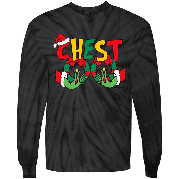 Chest Nuts Matching Chestnuts Funny Christmas Couples Nuts Tie-Dye Long Sleeve Shirt