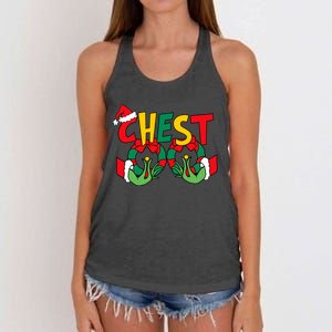 Chest Nuts Matching Chestnuts Funny Christmas Couples Nuts Women's Knotted Racerback Tank