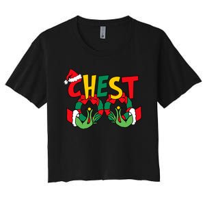 Chest Nuts Matching Chestnuts Funny Christmas Couples Nuts Women's Crop Top Tee