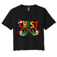 Chest Nuts Matching Chestnuts Funny Christmas Couples Nuts Women's Crop Top Tee