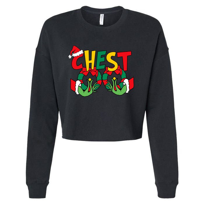 Chest Nuts Matching Chestnuts Funny Christmas Couples Nuts Cropped Pullover Crew