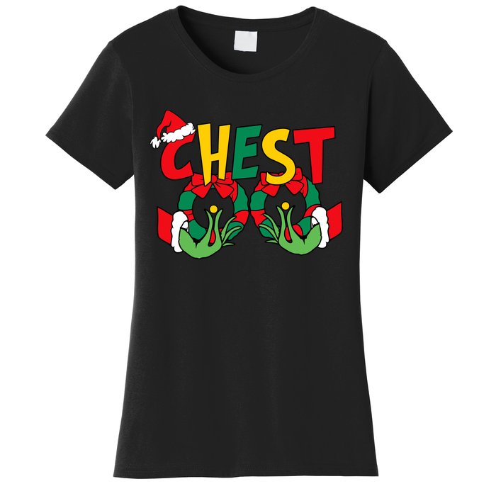 Chest Nuts Matching Chestnuts Funny Christmas Couples Nuts Women's T-Shirt