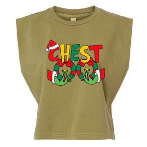 Chest Nuts Matching Chestnuts Funny Christmas Couples Nuts Garment-Dyed Women's Muscle Tee