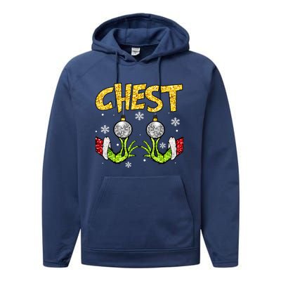 Chest Nuts Matching Chestnuts Funny Christmas Couples Women Performance Fleece Hoodie