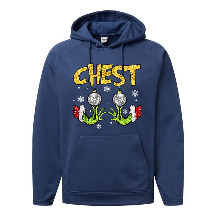 Chest Nuts Matching Chestnuts Funny Christmas Couples Women Performance Fleece Hoodie