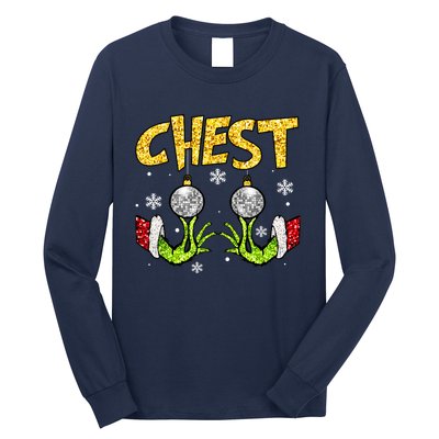 Chest Nuts Matching Chestnuts Funny Christmas Couples Women Long Sleeve Shirt