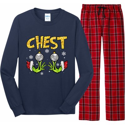 Chest Nuts Matching Chestnuts Funny Christmas Couples Women Long Sleeve Pajama Set