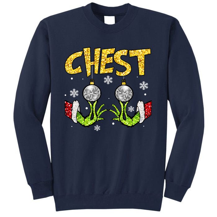 Chest Nuts Matching Chestnuts Funny Christmas Couples Women Tall Sweatshirt