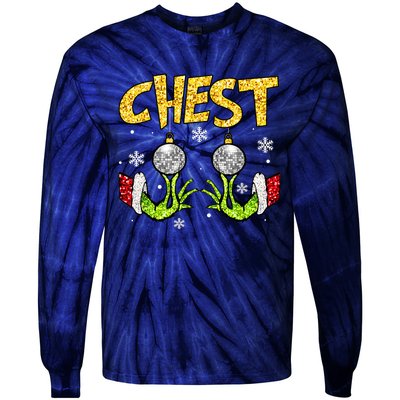 Chest Nuts Matching Chestnuts Funny Christmas Couples Women Tie-Dye Long Sleeve Shirt