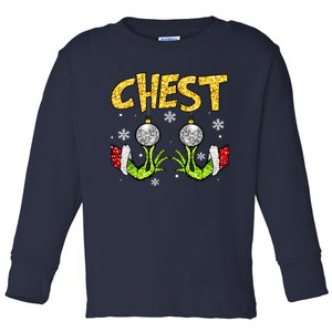 Chest Nuts Matching Chestnuts Funny Christmas Couples Women Toddler Long Sleeve Shirt