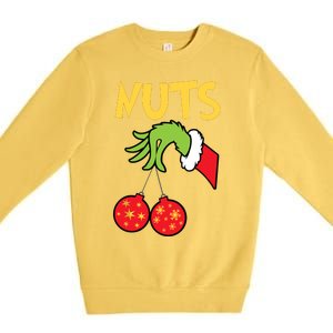 Chest Nuts Matching Chestnuts Funny Christmas Couples Nuts Premium Crewneck Sweatshirt