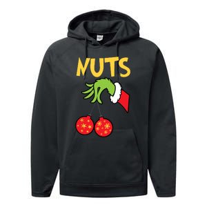 Chest Nuts Matching Chestnuts Funny Christmas Couples Nuts Performance Fleece Hoodie