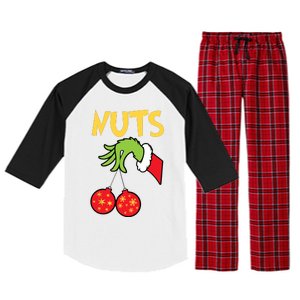 Chest Nuts Matching Chestnuts Funny Christmas Couples Nuts Raglan Sleeve Pajama Set