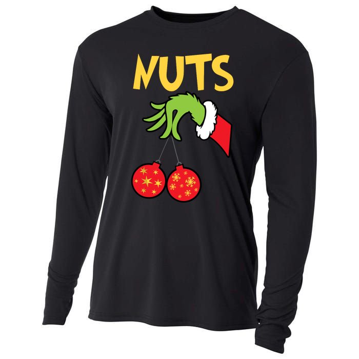 Chest Nuts Matching Chestnuts Funny Christmas Couples Nuts Cooling Performance Long Sleeve Crew