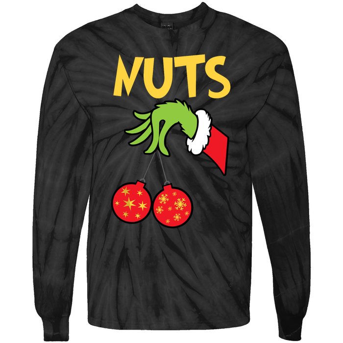 Chest Nuts Matching Chestnuts Funny Christmas Couples Nuts Tie-Dye Long Sleeve Shirt