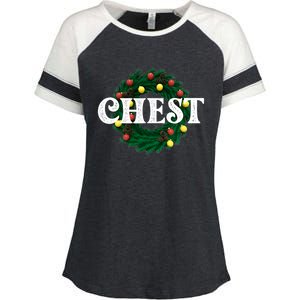 Chest Nuts Matching Chestnuts Christmas Couples Great Gift Enza Ladies Jersey Colorblock Tee