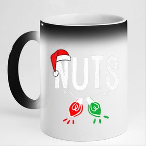 Chest Nuts Matching Chestnuts Funny Christmas Couples Nuts 11oz Black Color Changing Mug