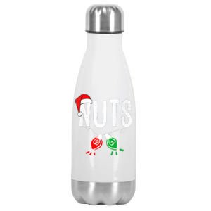 Chest Nuts Matching Chestnuts Funny Christmas Couples Nuts Stainless Steel Insulated Water Bottle