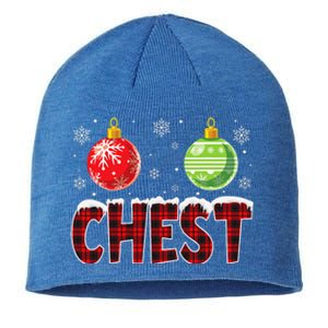 Chest Nuts Matching Chestnuts Funny Christmas Couples Chest Cute Sustainable Beanie