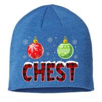 Chest Nuts Matching Chestnuts Funny Christmas Couples Chest Cute Sustainable Beanie