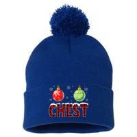 Chest Nuts Matching Chestnuts Funny Christmas Couples Chest Cute Pom Pom 12in Knit Beanie