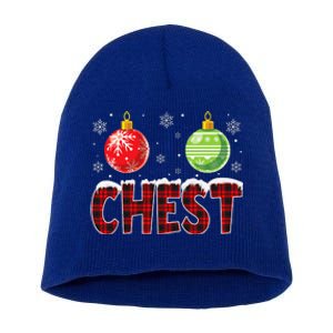 Chest Nuts Matching Chestnuts Funny Christmas Couples Chest Cute Short Acrylic Beanie