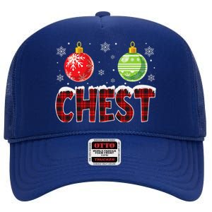 Chest Nuts Matching Chestnuts Funny Christmas Couples Chest Cute High Crown Mesh Back Trucker Hat