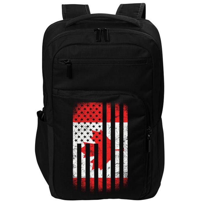 Canada Usa Mashup Maple Leaf Retro Flag Impact Tech Backpack